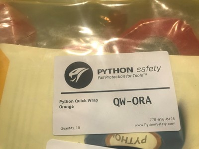 Lot Of (10) PYTHON SAFETY QW-ORA 1''X108'' Orange Quick Wrap   (Wall-1)