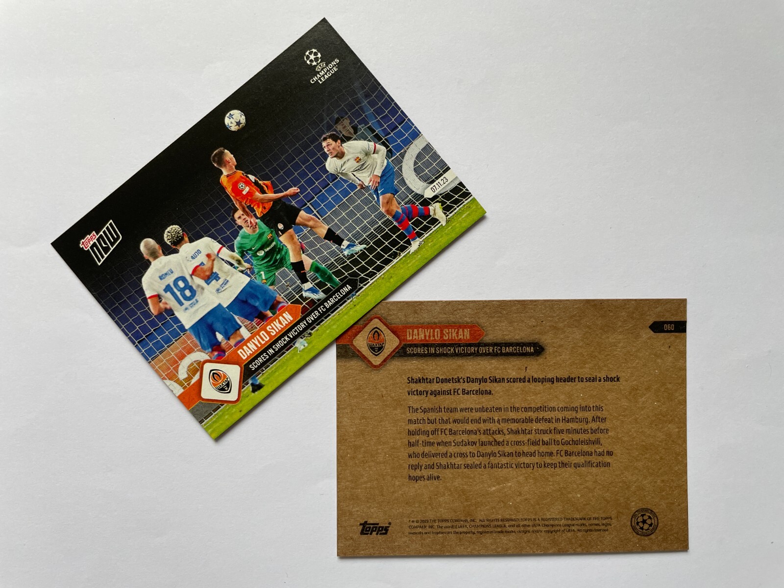 topps now カード ダニロ・シカン Danylo Sikan #060 Danylo Sikan - Scores in shock victory over FC Barcelona