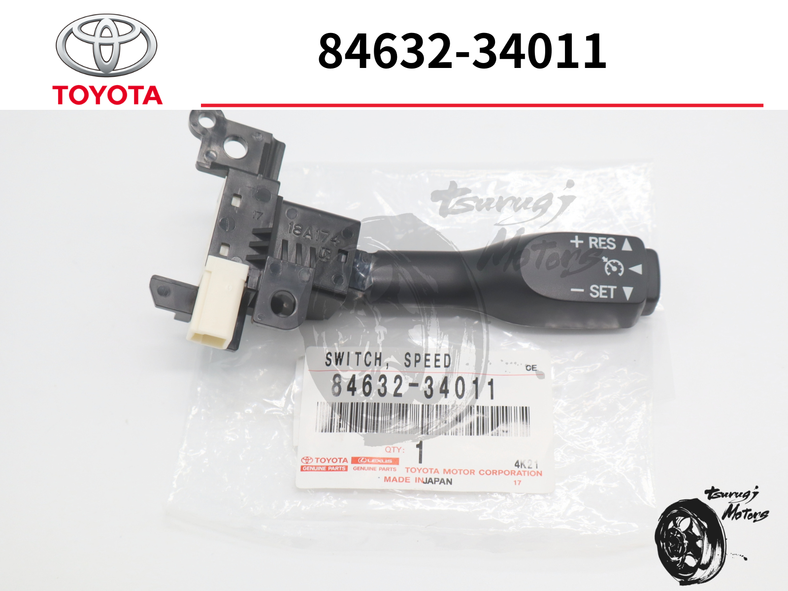 Toyota Genuine Corolla Camry Cruise Control Switch 84632-34011 OEM