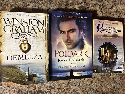 3 Book Lot Winston Graham Ross Poldark Series Paperback Angry Tide Demelza