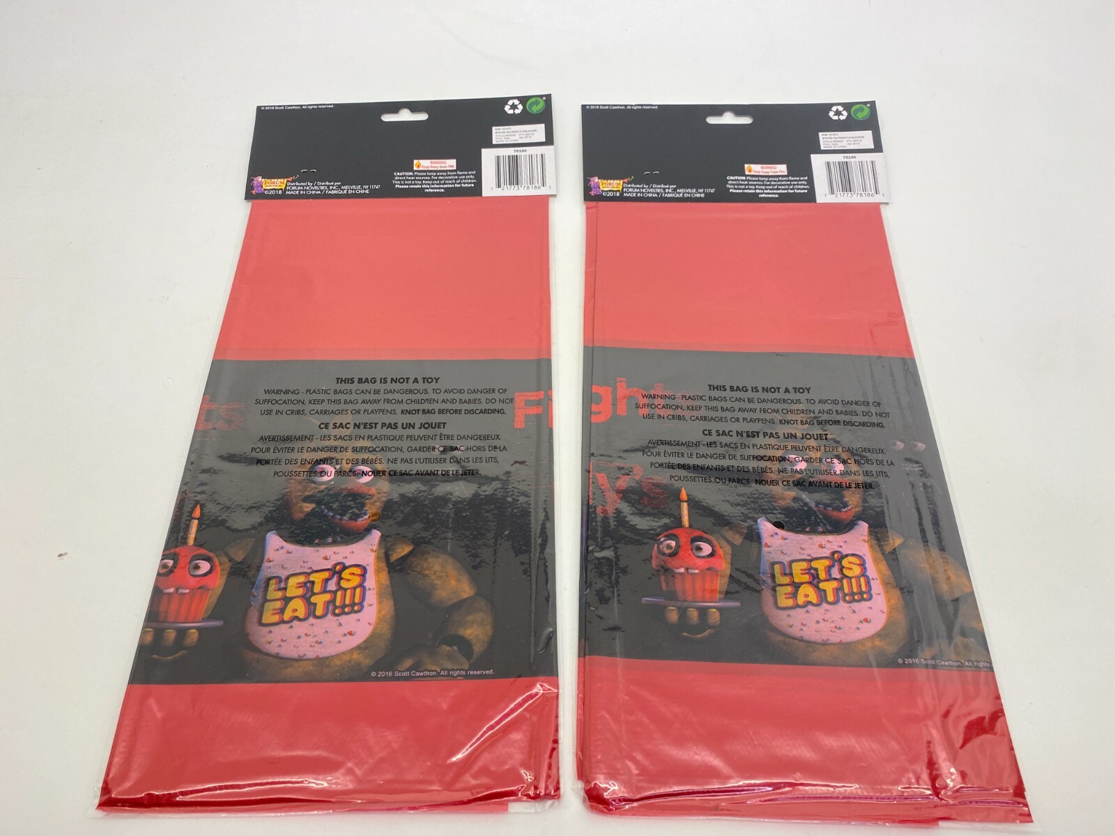LOT OF 2 Five Nights at Freddy's Halloween Party Decor Plastic Tablecover