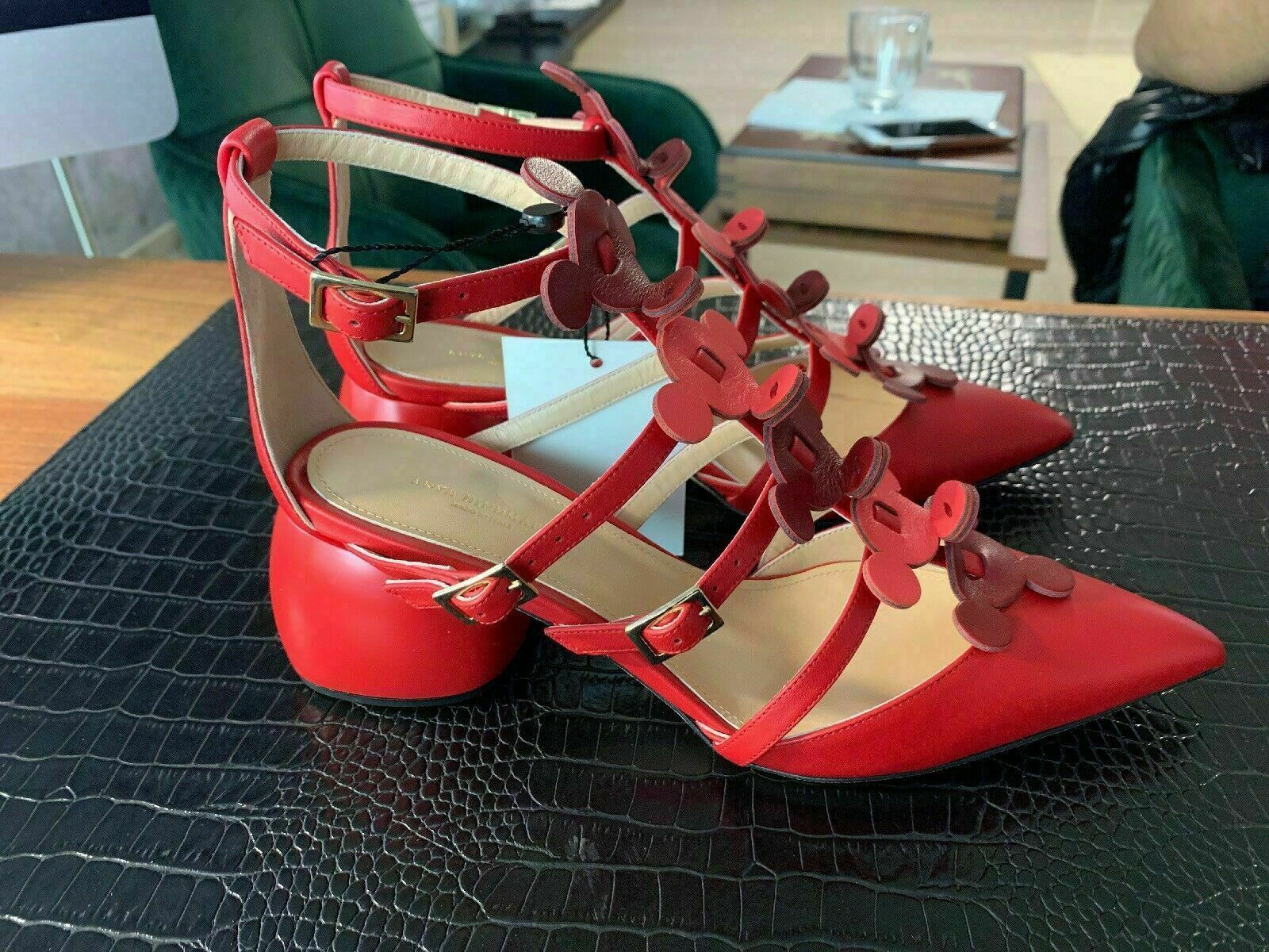 ANYA HINDMARCH ANYA HINDMARCH CAGE SANDAL POINTY APEX PUMP SANDALEN MULES FLATS SHOES SCHUHE 37