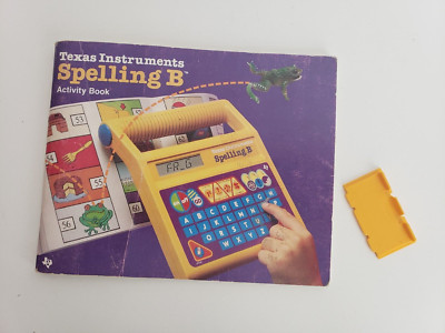 Texas Instruments TI Spelling B Battery Cover & Activity Book Booklet Vtg 80s