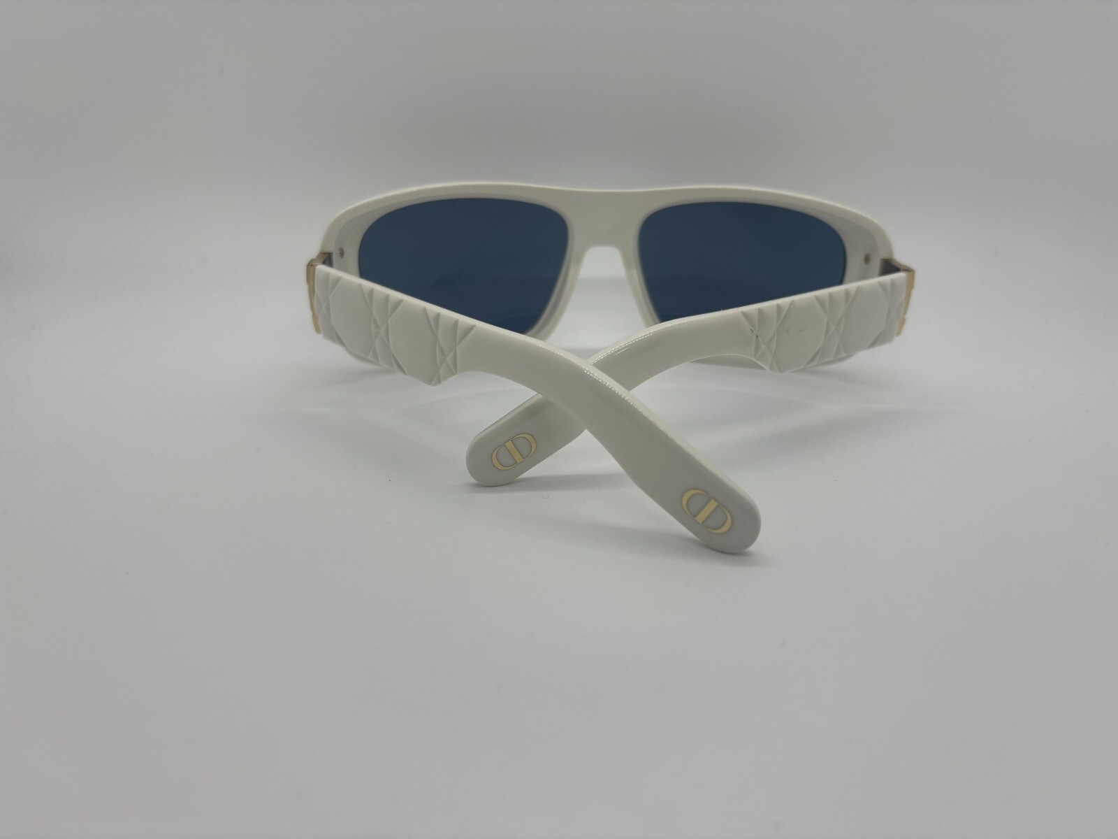 Pre-owned Dior Lady 95.22 S1i Ivory White Sunglasses 59-18-120mm Comes W/ Full Set In Blue