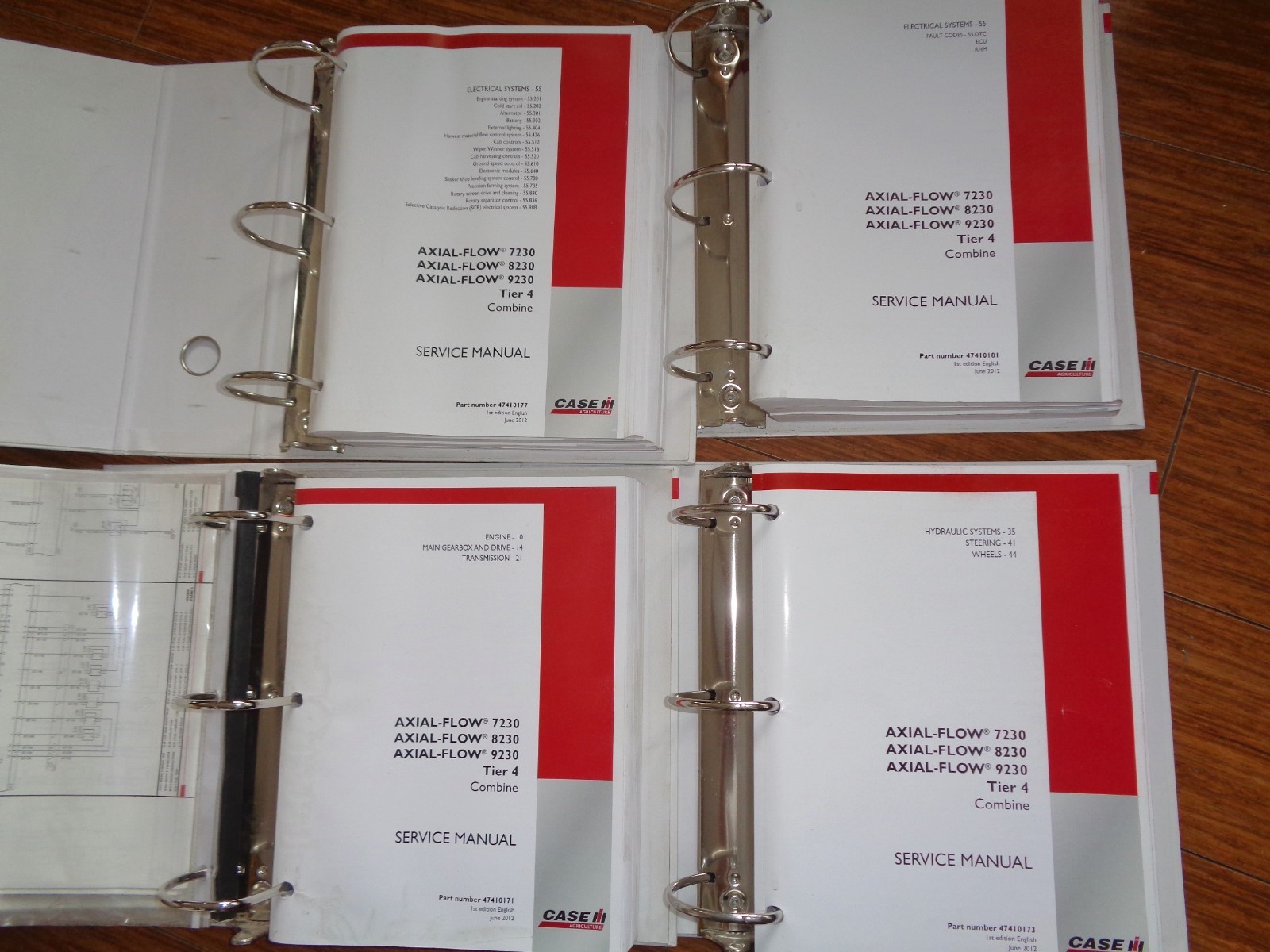 Case IH 7230 8230 9230 Axial combine factory service repair manual set Tier4 OEM