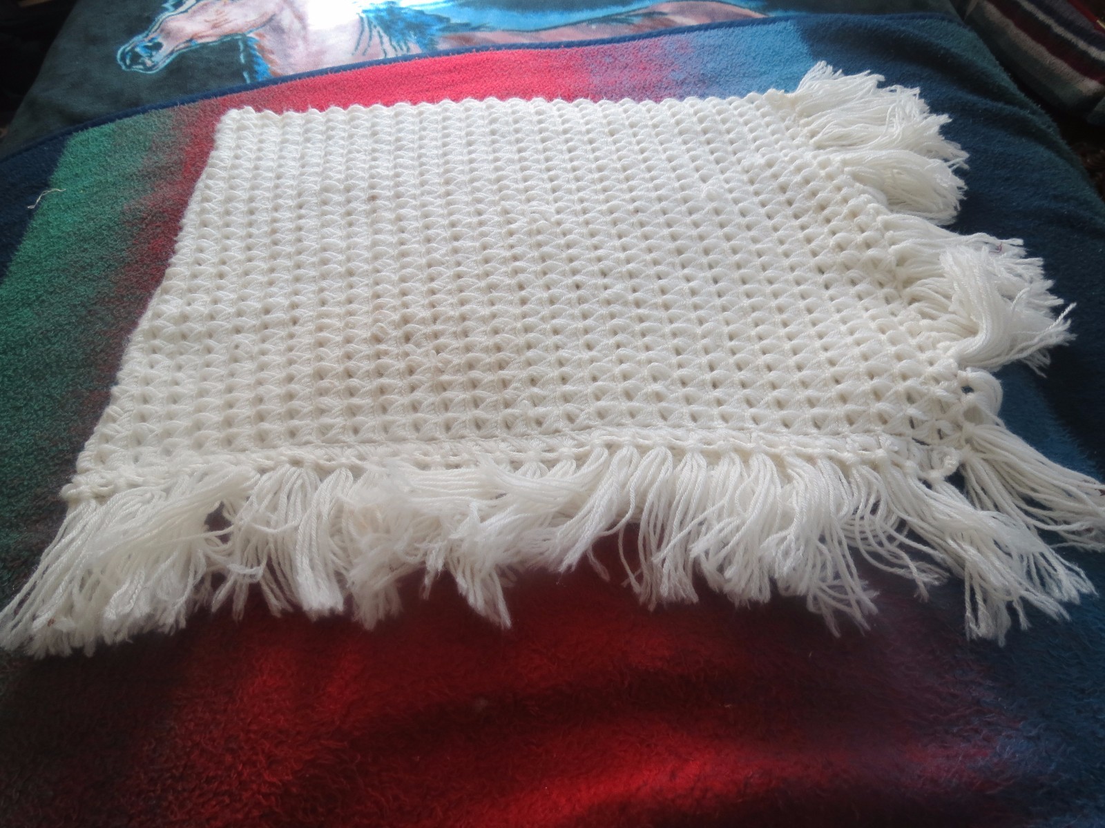 vintage handmade knitted shawl