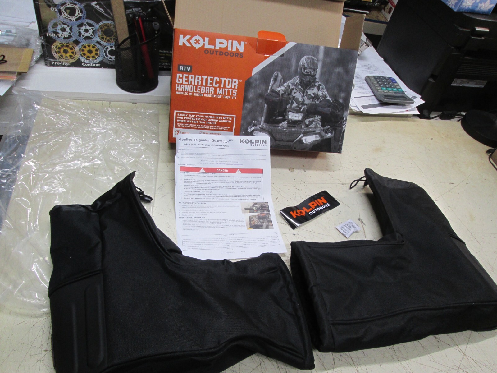 KOLPIN ATV MX SLED HAND WARMER STRAP ON MITTS 92185 - ONE PAIR