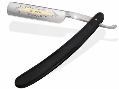 Rasiermesser Rasur schwarzer Griff mit Goldätzung 5/8 Zoll
