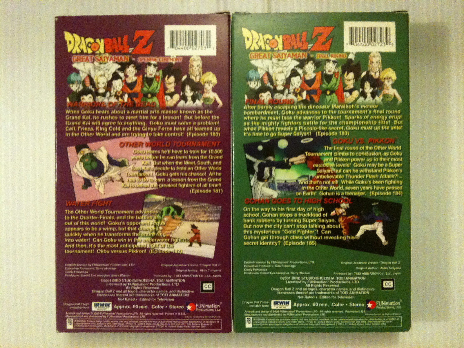 Dragon Ball Z (2 VHS Tapes) Great Saiyaman - Opening Ceremony, Final Round