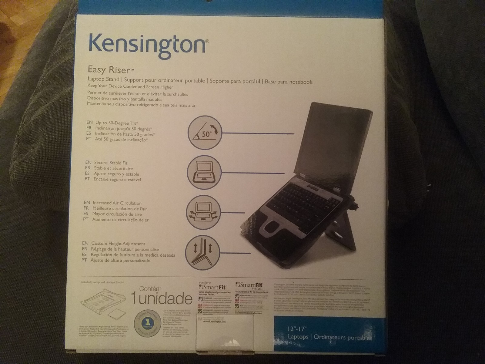 NEW KENSINGTON SmartFit Easy Riser Laptop Cooling Stand - K60112AM Ergonomic