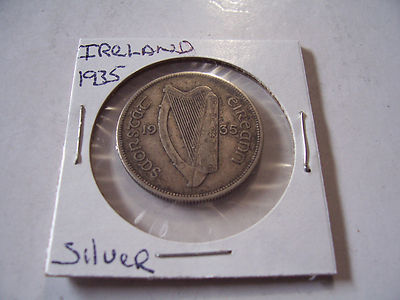 IRELAND 1935 FLOIRIN SALMON  SILVER COIN