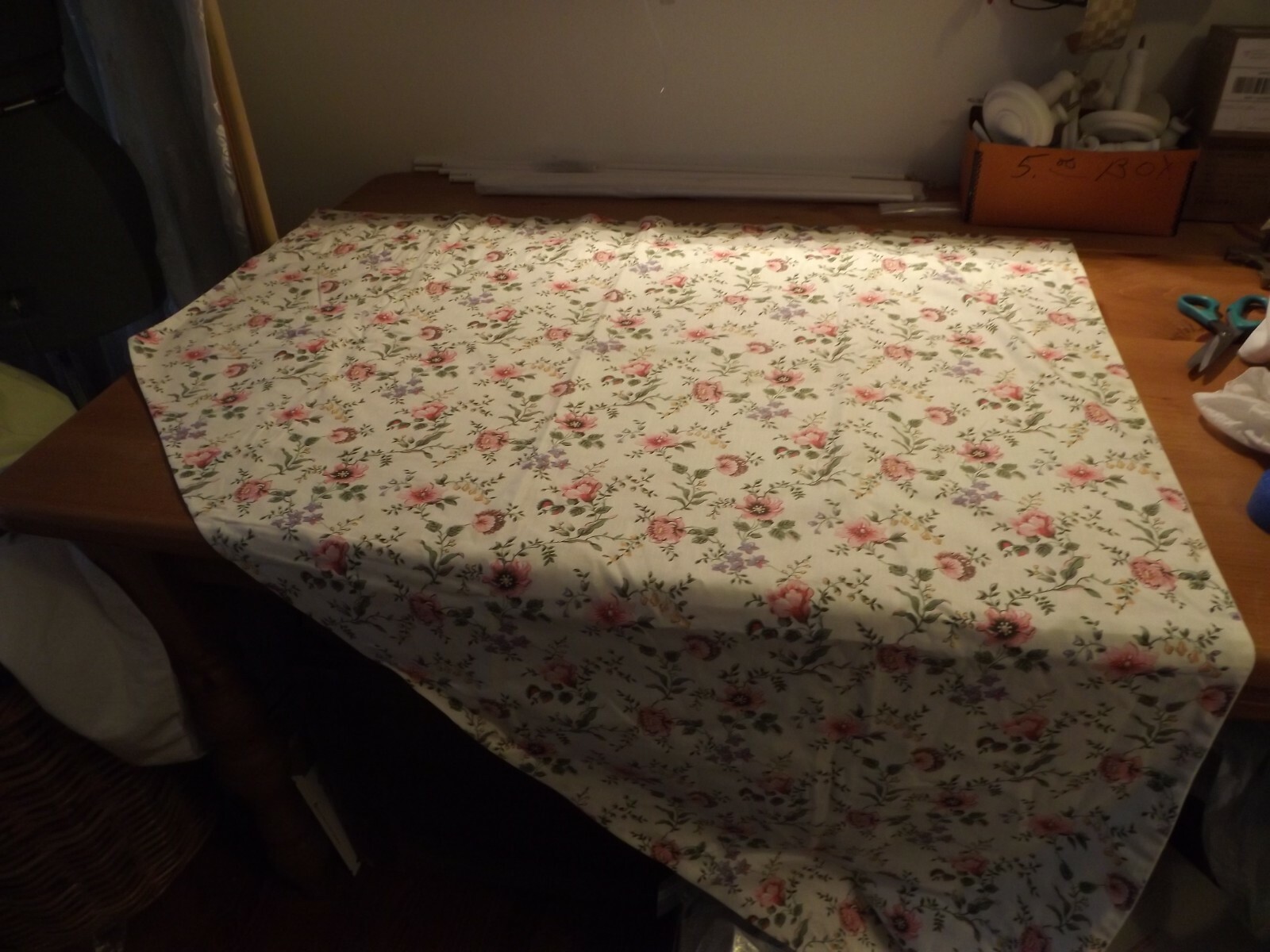 PINK  & PURPLE FLORAL SWAG CURTAINS lined 80Wx55