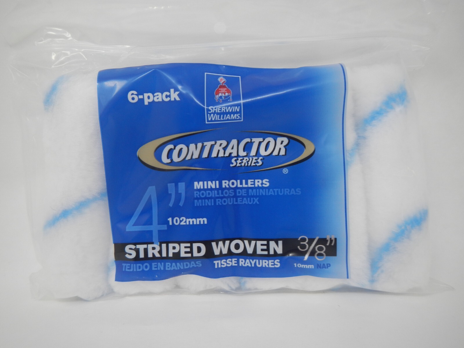 Vロール Sherwin Williams 994000538 Striped Woven 4in x 3/8in Nap