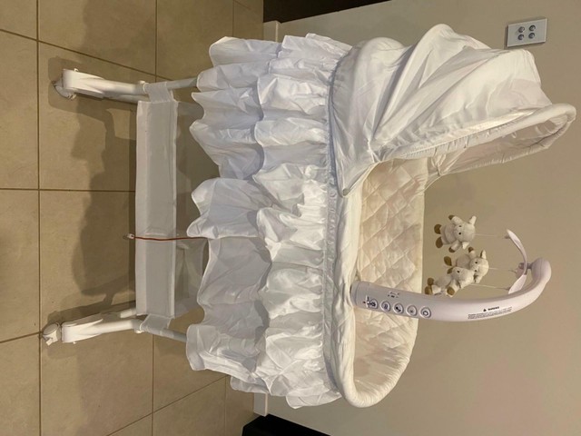 childcare chloe rocking bassinet double skirt