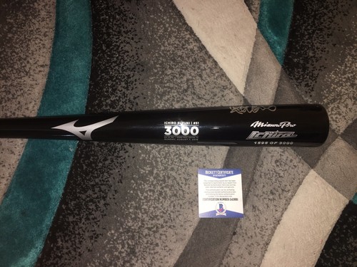 Ichiro Suzuki Signed Commemorative 3000 Hit Bat Miami Marlins History Beckett