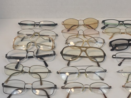 Vintage Eyeglasses Lot of 18 Various Styles Mens Womens Metal Plastic Frames
