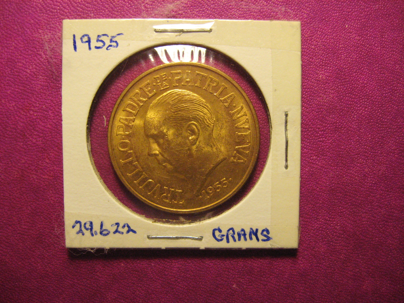 1955 Dominican republic 30 peso gold coin