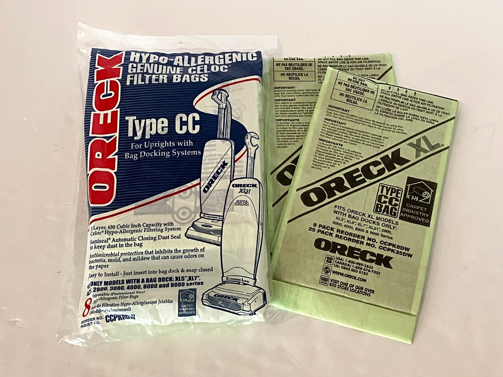 Lot of 10 Oreck XL Type CC Hypo-Allergenic Vacuum Cleaner Bags...