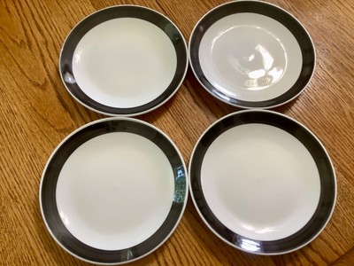 Gibson Home Designs Basic Living Black Salad Plates 7 1/8 . Lot of 4