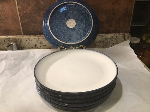 Sango Jewel Blue Dinner Plates 10 3/4" Set of 6 Stoneware EU
