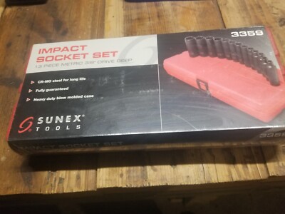 Sunex Tools 3359 13 Pc. 3/8'' Drive Metric Deep Impact Socket Set