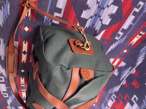 Pre-owned Filson Small Rugged Twill Duffle Bag 20192729 Made In Usa Hemlock Green Tan Rare