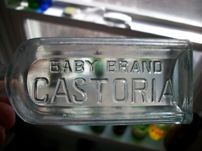 PITCHER'S BABY BRAND CASTORIA AQUA MOLD BLOWN CHILDREN'S MEDICINE FREE SHIPPING