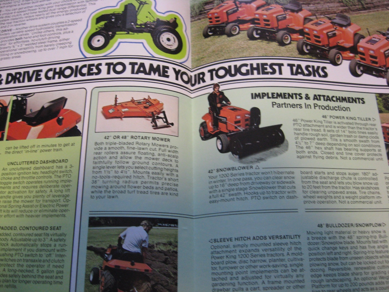 1980's Economy Power King Tractor Dealer Sales Brochure 1200 Series Estate Find