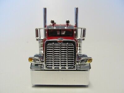 DCP 1/64 SCALE 389 PETERBILT FLAT TOP RED & CHROME, PRIDE & CLASS HOOD & GRILL  3