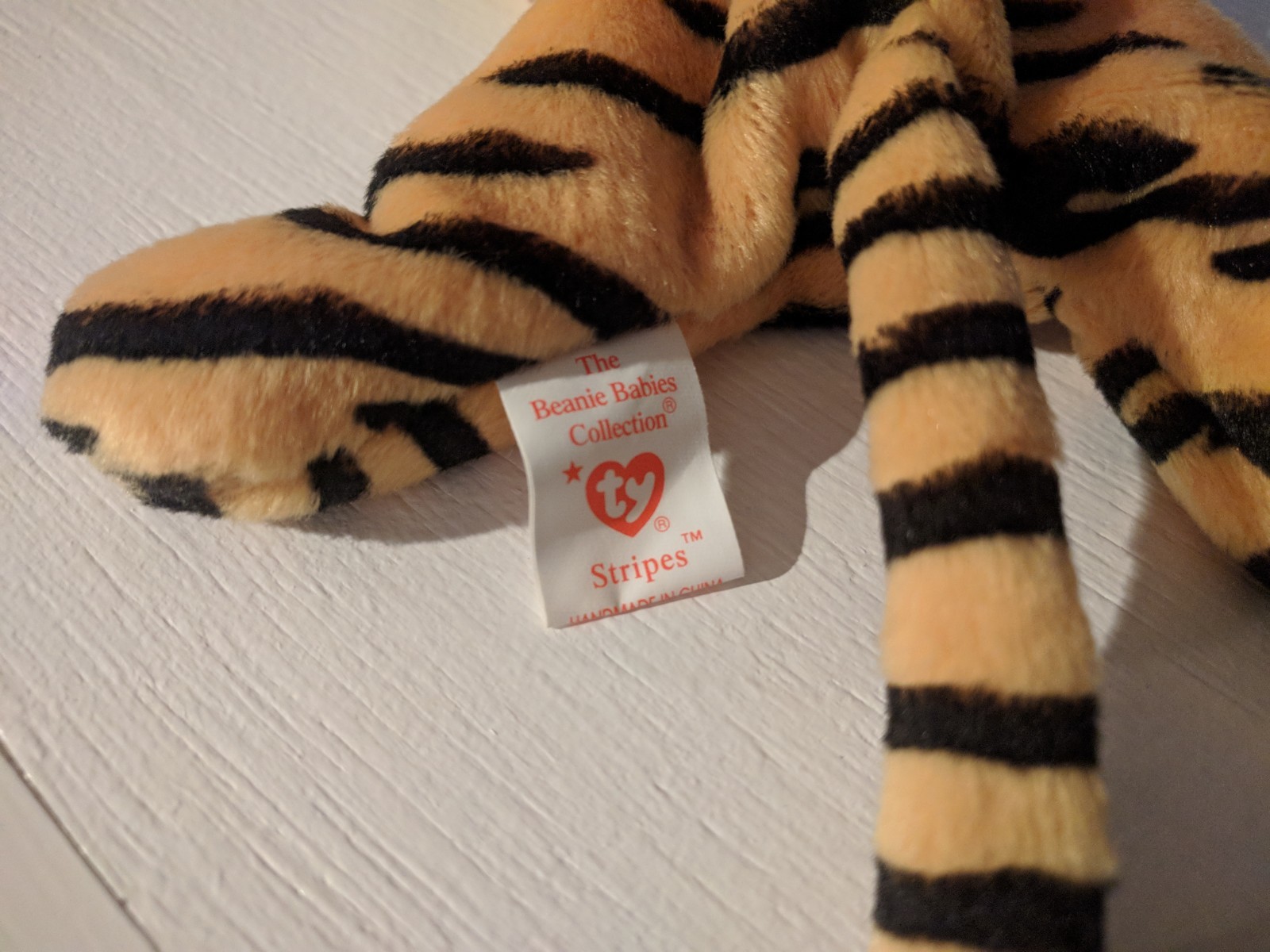 1995 Ty Beanie Babies Collection - Stripes - RARE (mis-tagged)  - Retired - MWMT