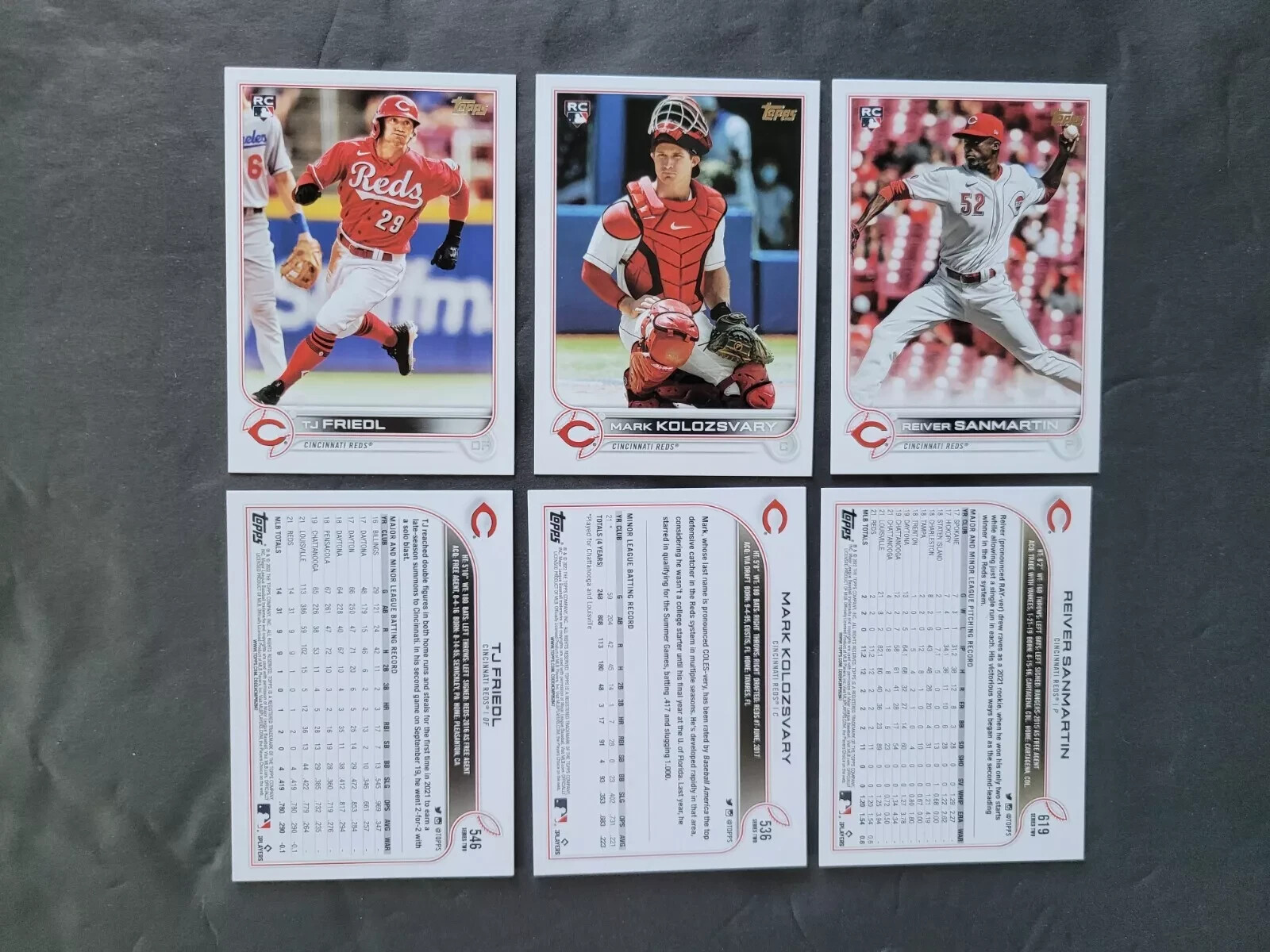 2022 TOPPS Cincinnati Reds RC Cards Mark Kolozsvary #536 TJ 2022 TOPPS Cincinnati Reds RC Cards Mark Kolozsvary #536 TJ