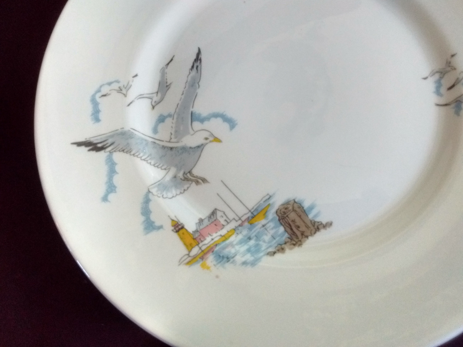 Set of 4 Queens Rosina China Co SEAGULL SALAD PLATES  8 1/4