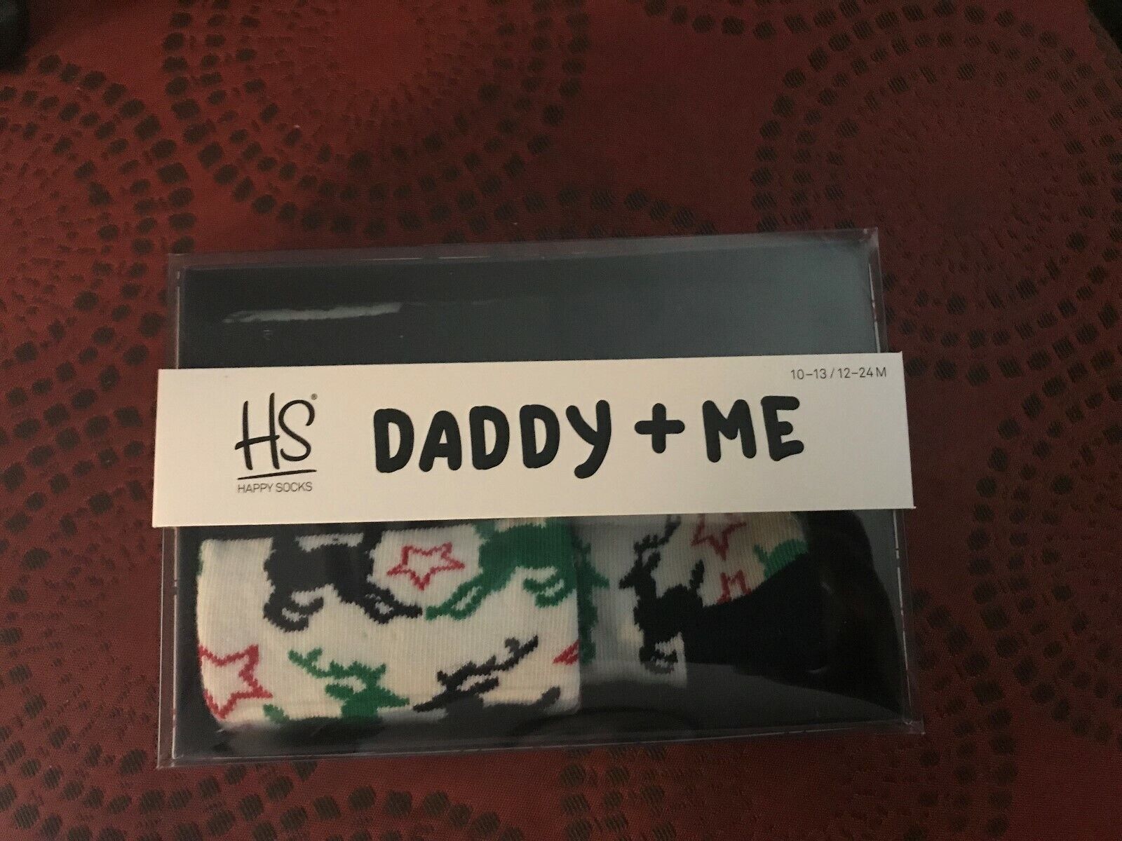 Daddy & Me Holiday Reindeer Boxed Sock Set 10-13 / 12-24 M