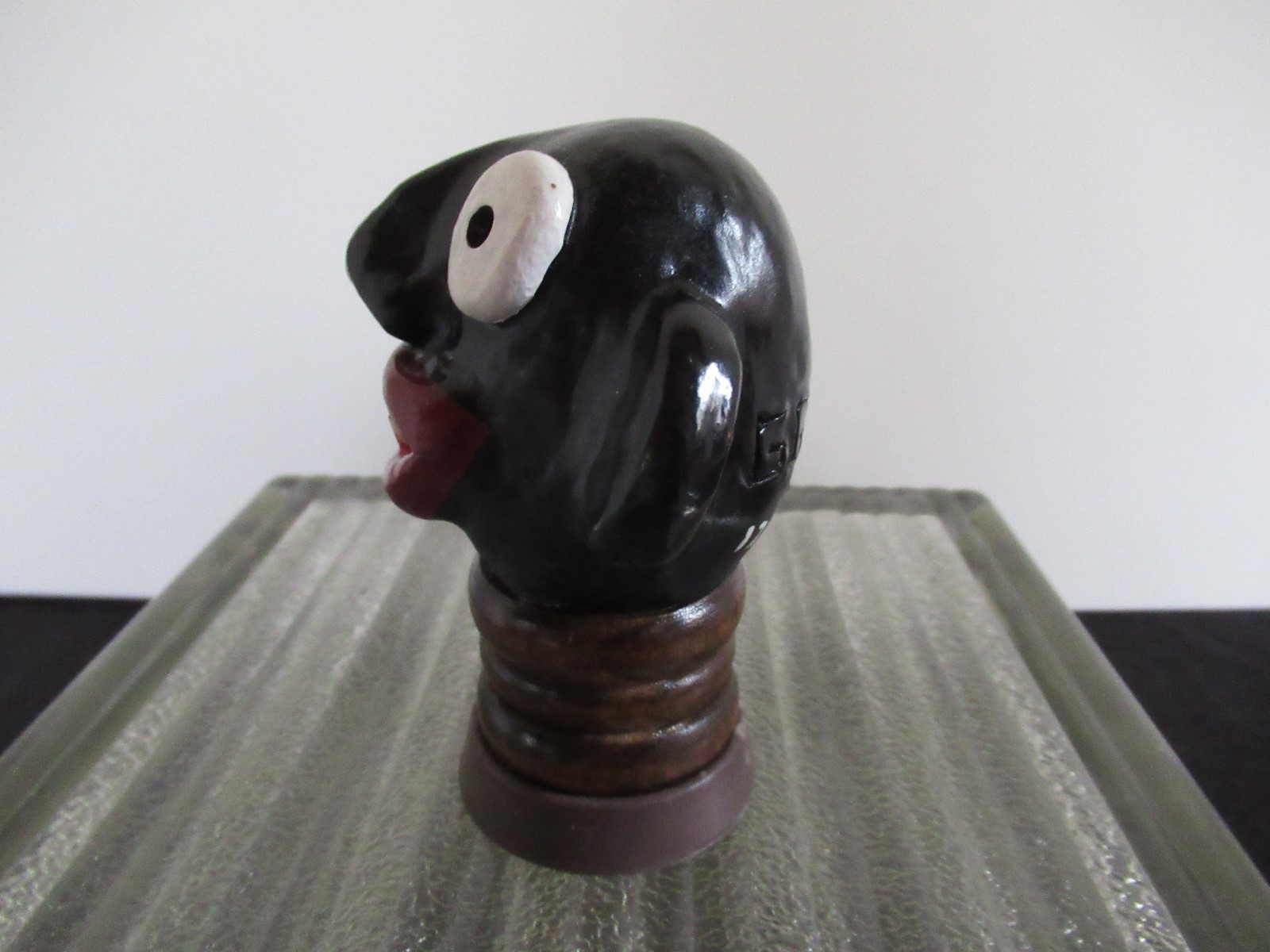 AFRO AMERICAN POTTERY FOLK ART PAPER WEIGHT SIGNED