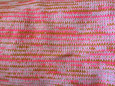 Vintage Fabric Machine Knit Pink Gold Loop 57