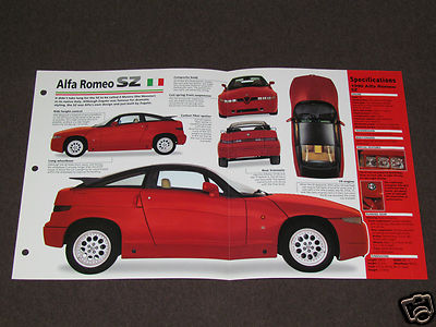 1989-1994 ALFA ROMEO SZ (1990) Car SPEC SHEET BROCHURE PHOTO