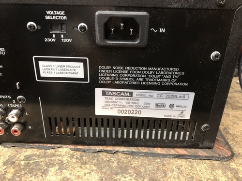 TEAC, TASCAM CC-222SL, CD RECORDER/CASSETTE DECK,