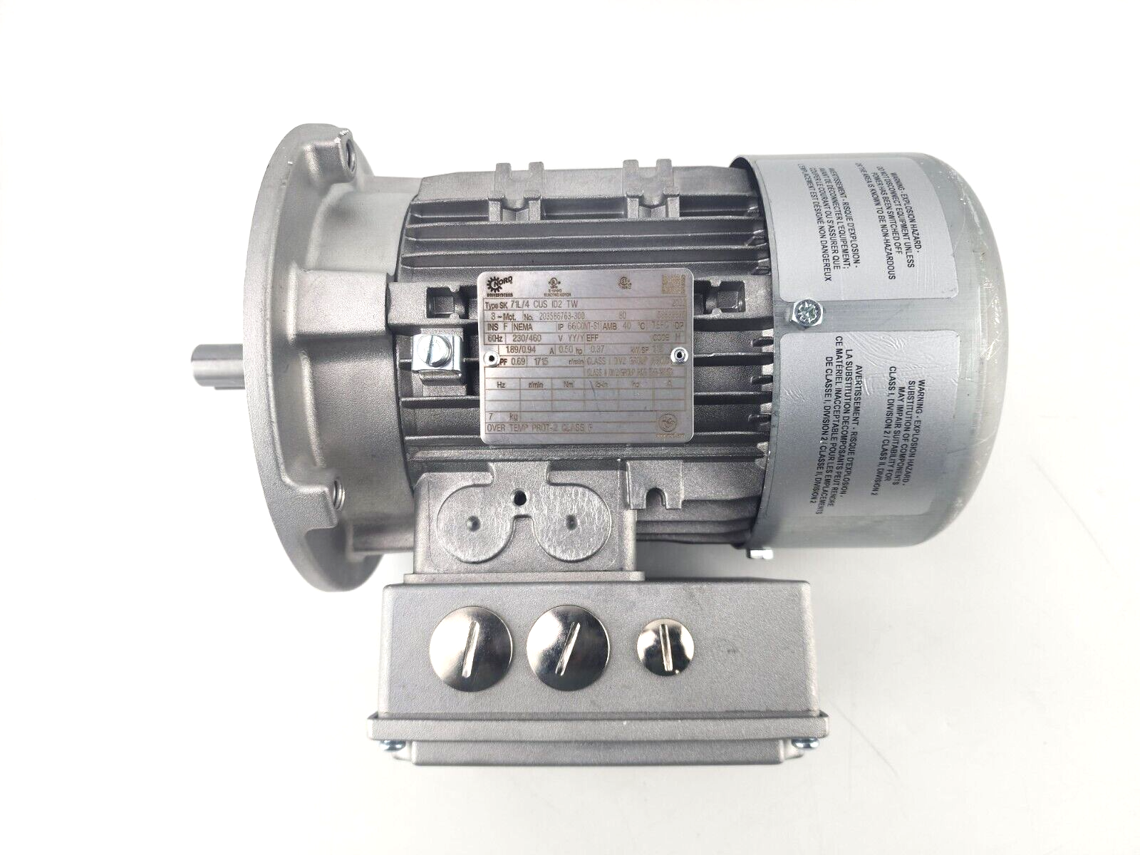 Nord SK71L4CUS ID2 TW Motor IP66 .50HP 230/460V 60Hz 1.89