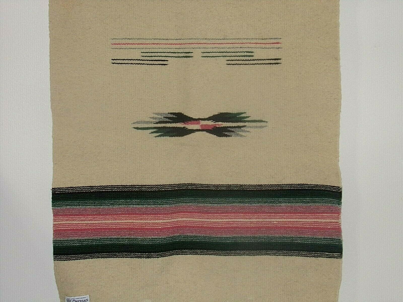 Chimayo Ortega's Southwest Native American Wool Blanket Rug Hand Woven 24