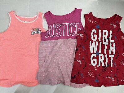 3 X Justice girls Sleeveless Top size 12 assorted design