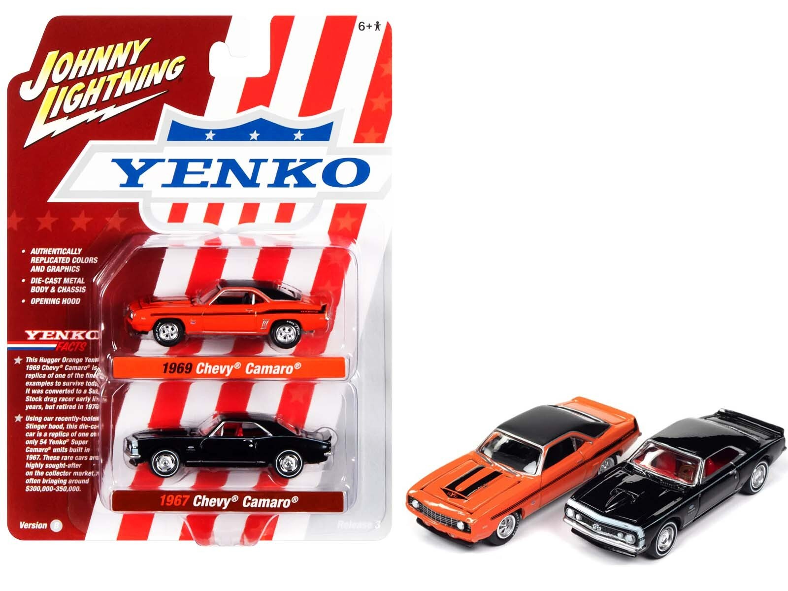 1969 / 1967 CHEVROLET CAMARO BLACK/ORANGE YENKO 1/64 JOHNNY 1969 / 1967 CHEVROLET CAMARO BLACK/ORANGE YENKO 1/64 JOHNNY