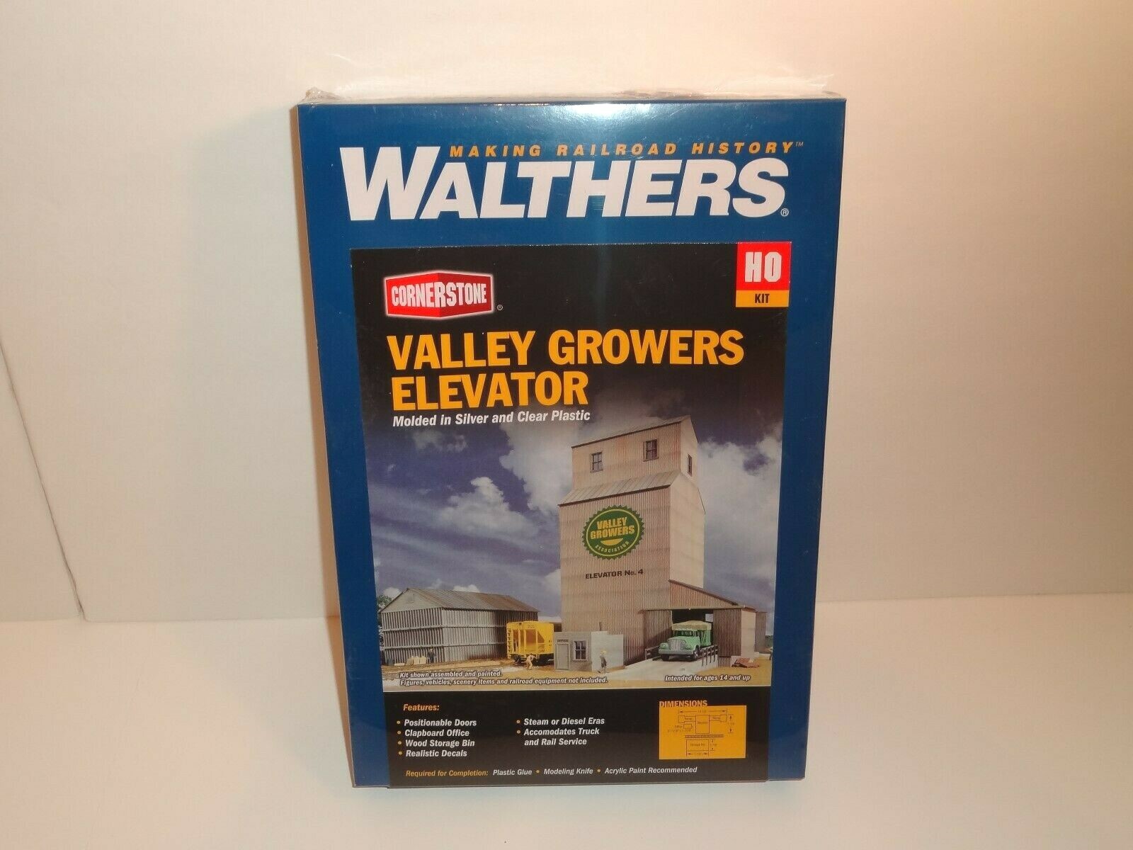 WALTHERS HO 933-3096 VALLEY GROWERS GRAIN ELEVATOR Cornerstone Building/ Kit NEW