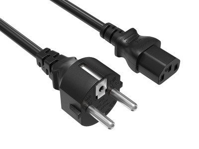 6ft 18 AWG European Schuko Power Cord CEE 7/7 to IEC320 C13
