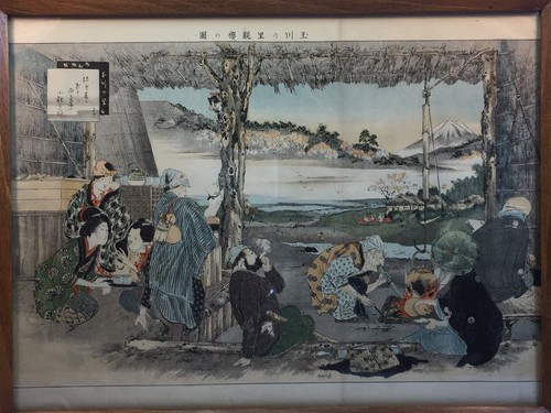 Antique Japanese Art Painting,scroll,print ( Original )