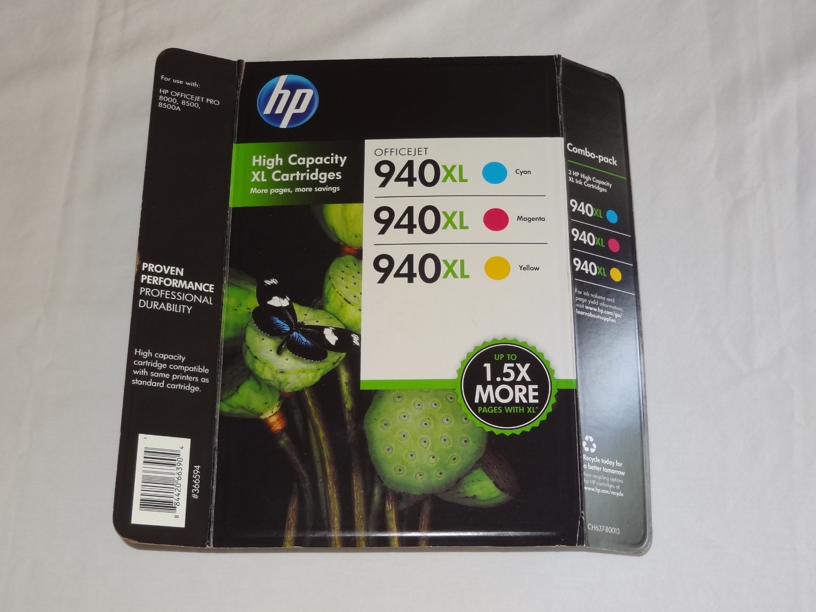 New HP Genuine 940XL High Yield Ink 3 Color Cartridge Combo-pack CH637  04/2016