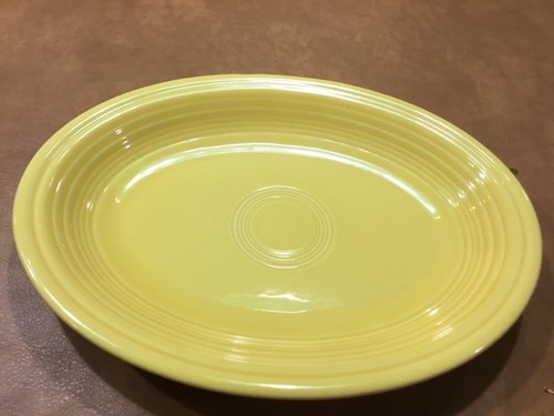 Vintage Old Fiesta Ware Oval Serving Platter in YELLOW Homer Laughlin China