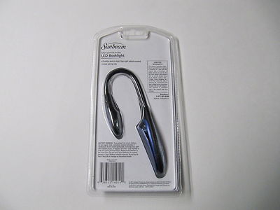 NEW SUNBEAM BATTERY POWERED SUPER BRIGHT LED BOOK LIGHT BLUE & BLACK