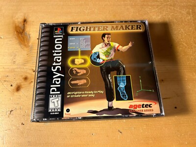 Fighter Maker (PS1 PlayStation 1, 1999) CIB w/ Manual & Registration Card Black