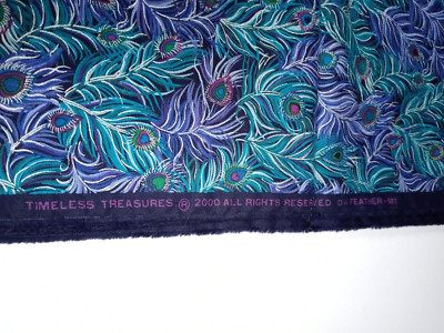 Timeless Treasures Fabric for Hi-Fashion 32'' x 42'' Patt #FEATHER-M1