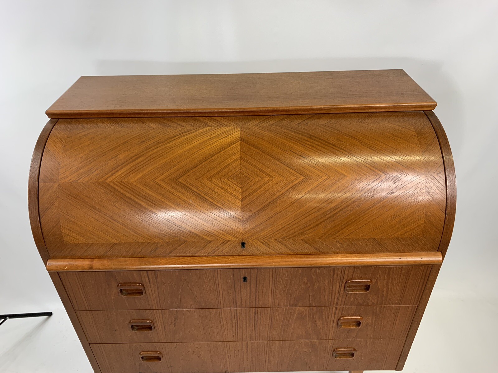 Mid Century Modern Teak Secretary Desk Ostergaard Rolltop Desk